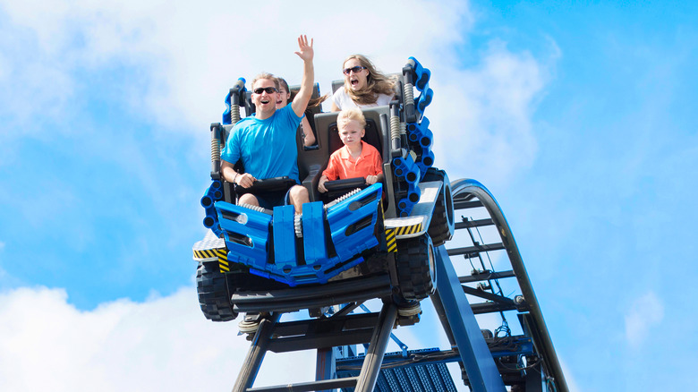 Roller coaster at a theme park