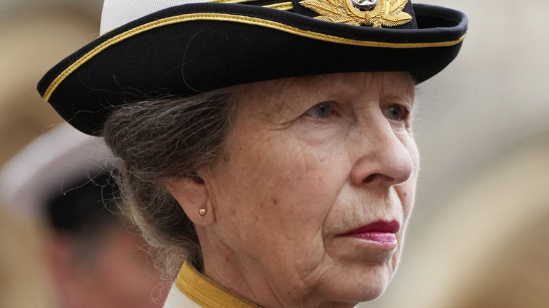 Princess Anne at the committal service of Queen Elizabeth II