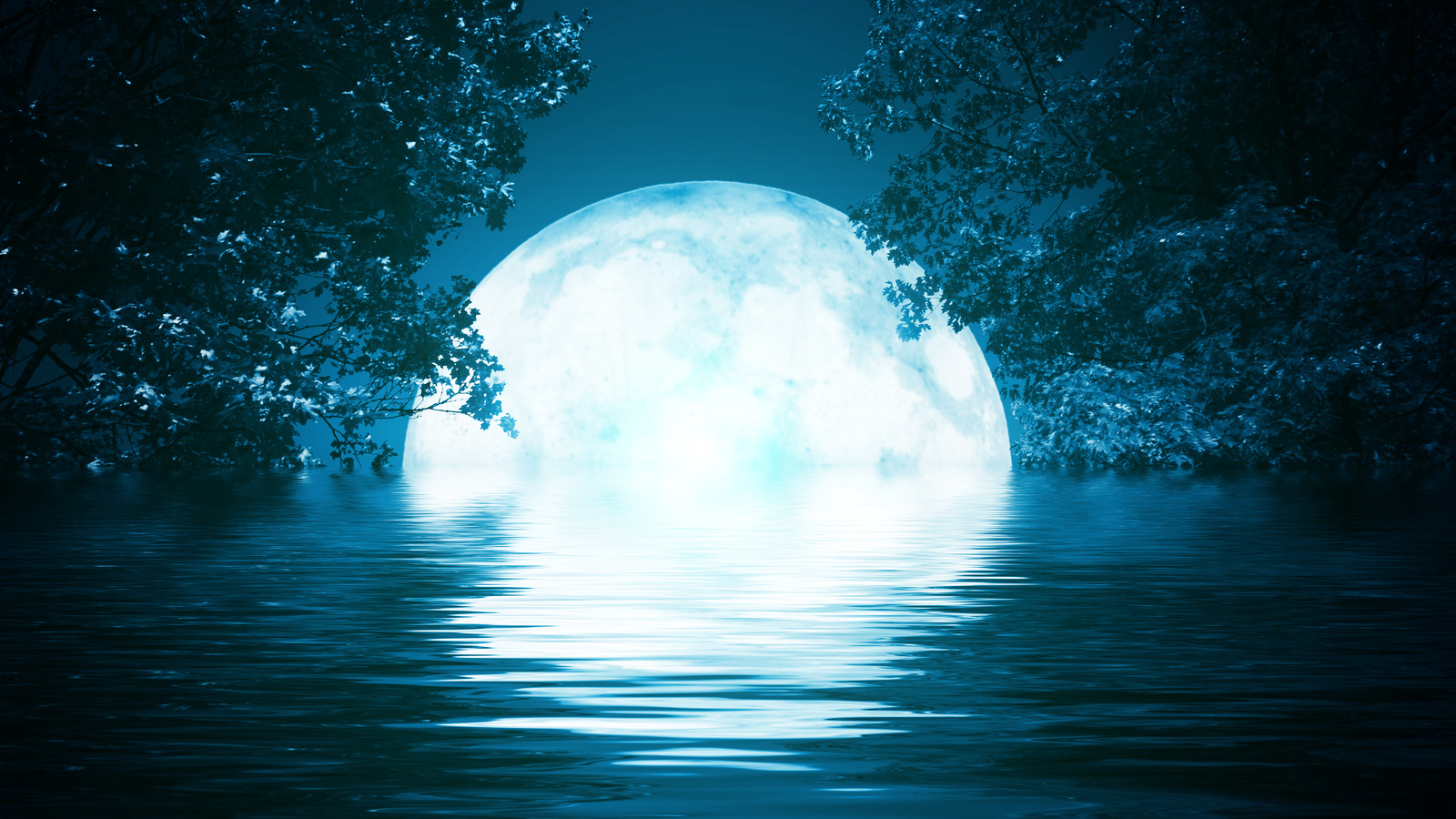 Значок Луна в отражении воды