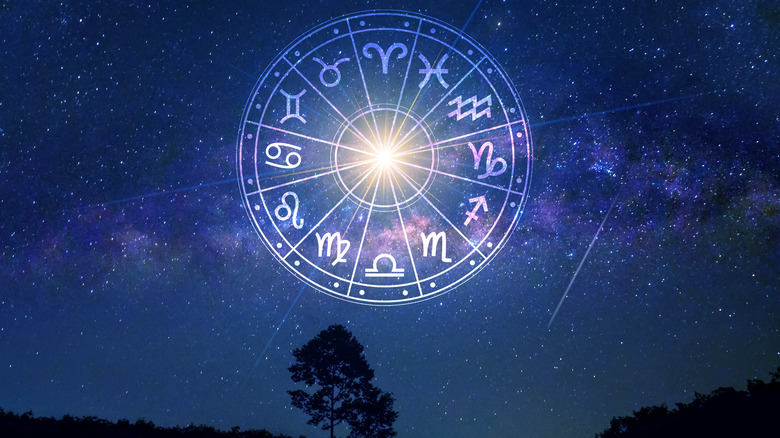 A zodiac wheel in the sky.