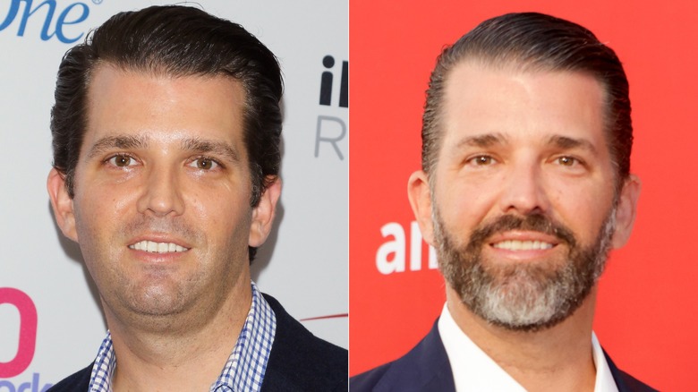Split image of Donald Trump Jr. from 2015 and Donald Trump Jr. from 2025