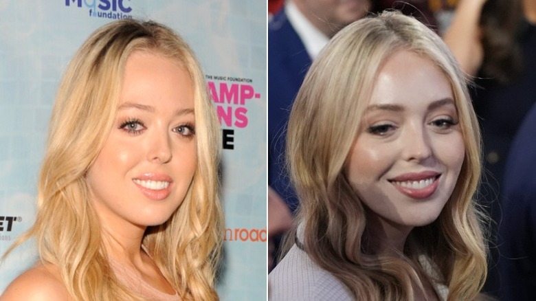 Split image of Tiffany Trump from 2015 and Tiffany Trump from 2025