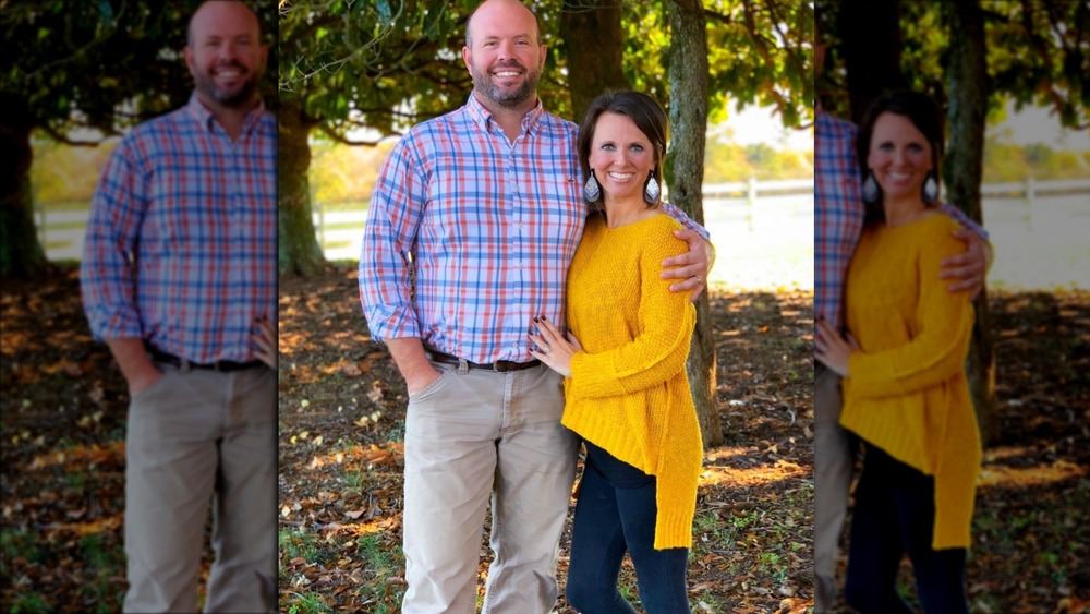 The Waldrops pose for a photo in their garden