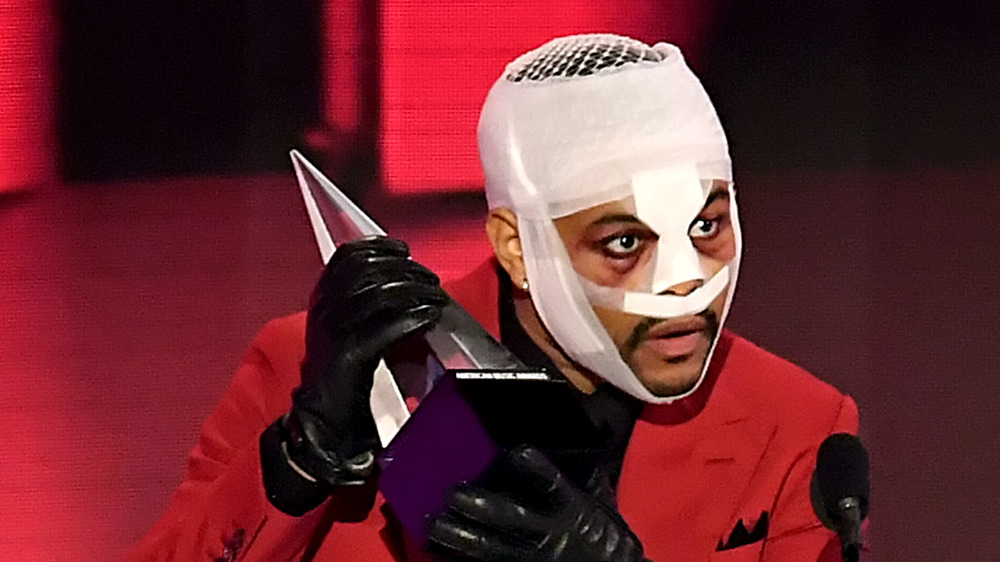 The Weeknd, bandaged face