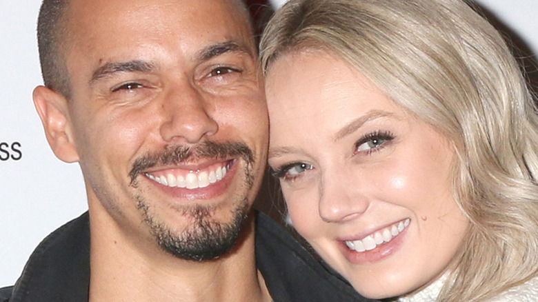 Bryton James and Melissa Ordway smiling
