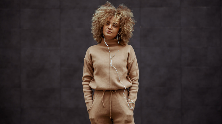 Woman rocking a tracksuit