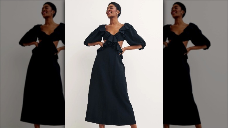 nobody's child black cut-out dress