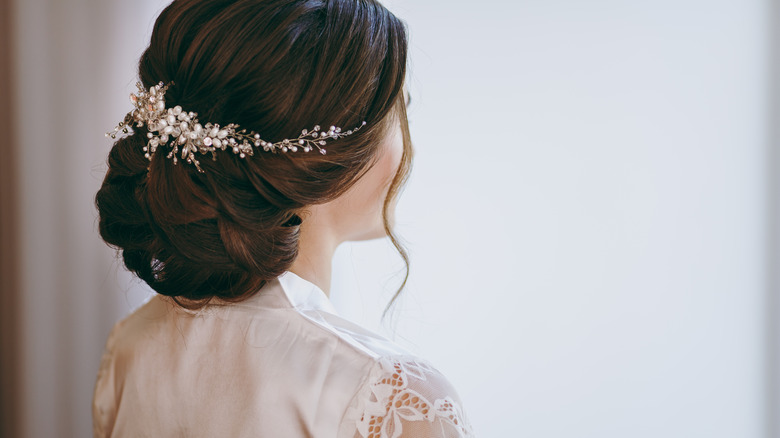 Women with pearls in hair