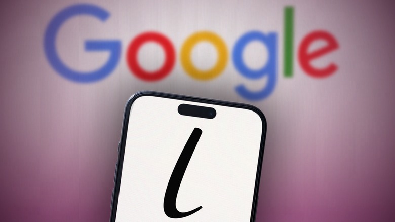 The List icon on a phone in front of the Google search page