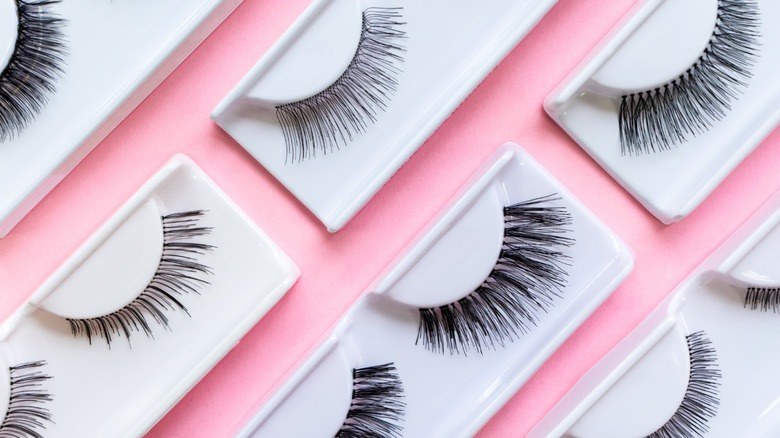 Selection of different fake eyelashes