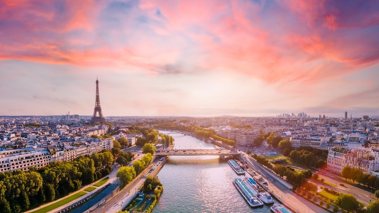 aerial panorama of Paris