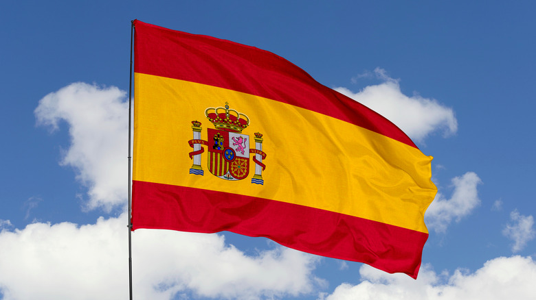 Spanish flag in the wind