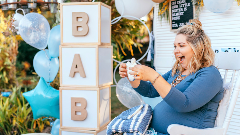 pregnant woman at baby shower