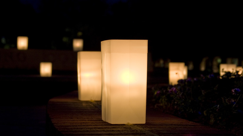 bright luminaries dark nighttime background
