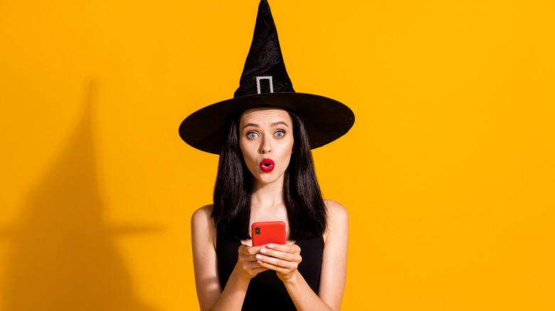 Woman in witch's hat