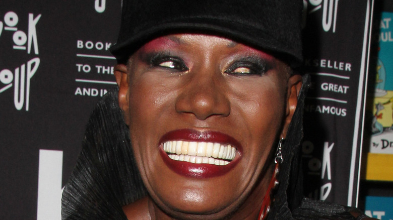 Grace Jones on red carpet