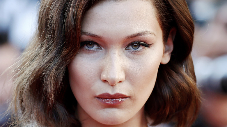 Bella Hadid posing at event