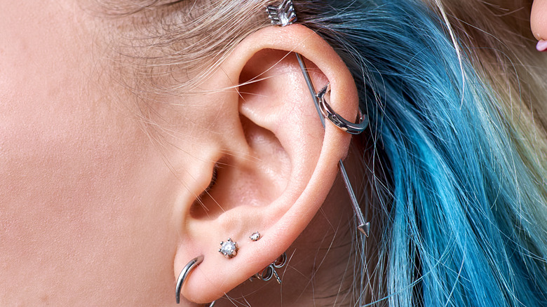 Multi-pierced ear