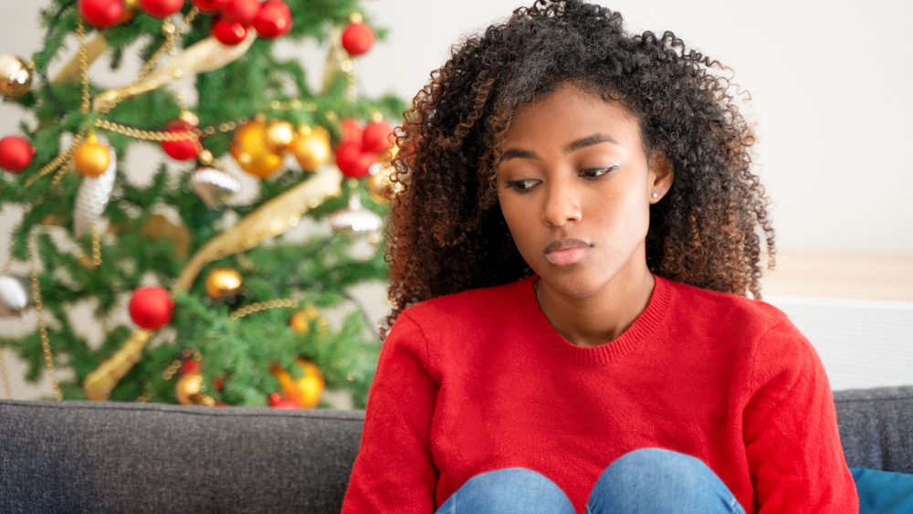 woman stressed by holidays