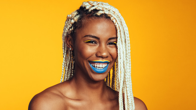 Woman with blonde braids