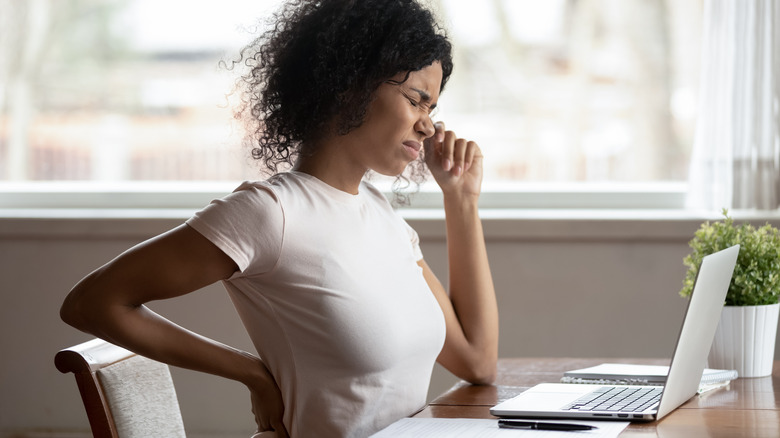 Sore back at a desk