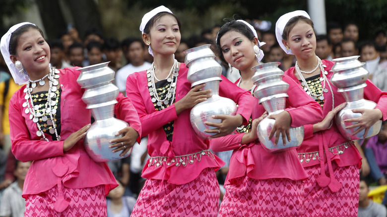 indigenous women doing ceremonial dance