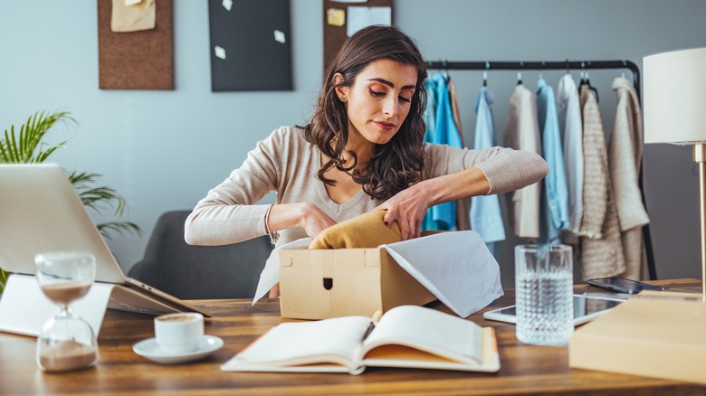 Woman running a small business