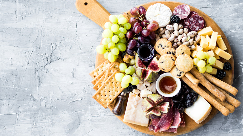 cheese board on display 