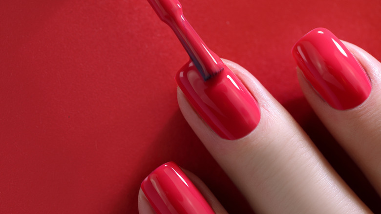 red nail polish
