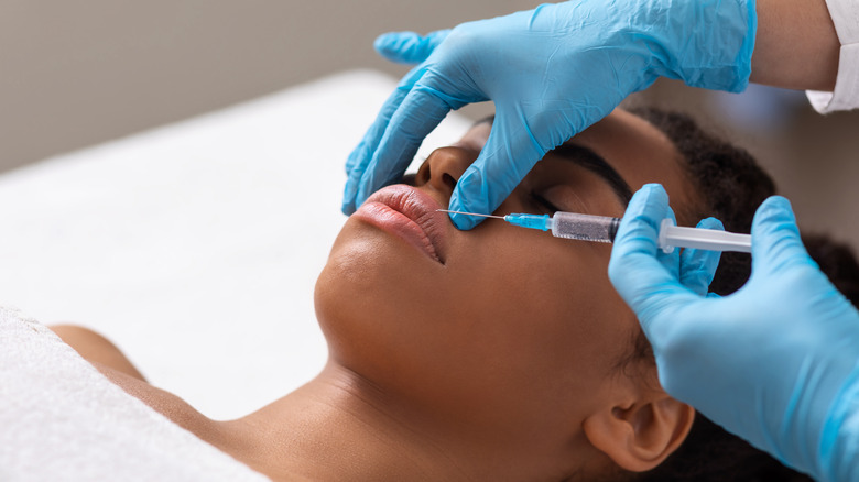 woman lip filler