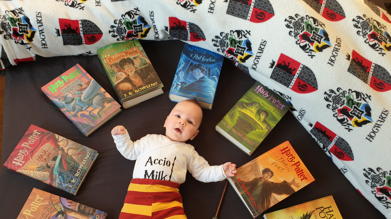 Baby with Harry Potter merch