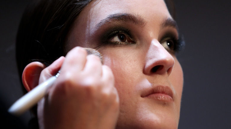 woman with dramatic eye makeup