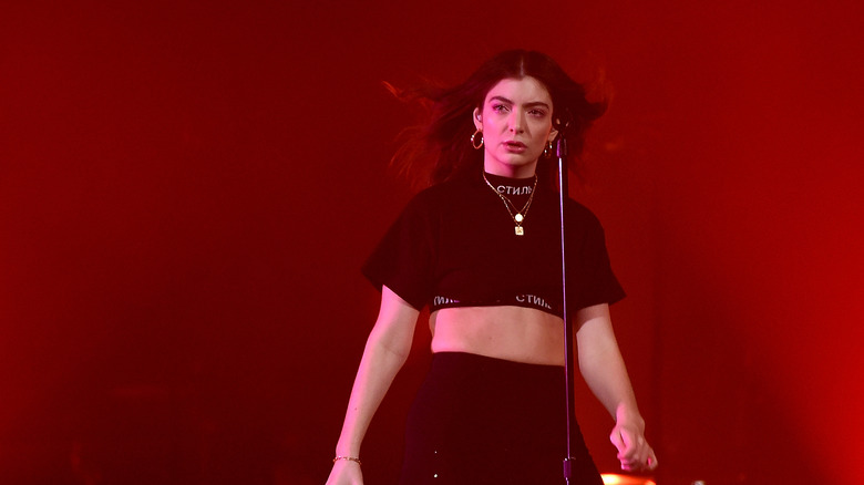 Lorde performing  