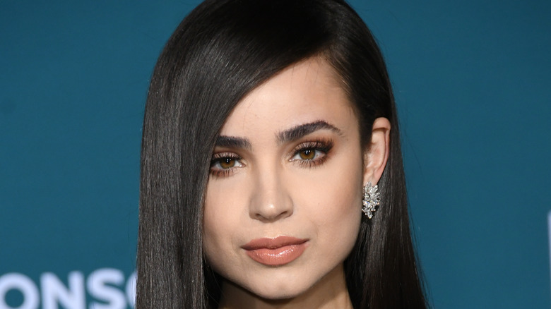 Sofia Carson smiling in glam