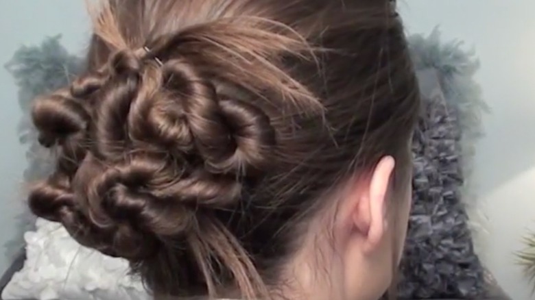 Hair in funnel cake bun