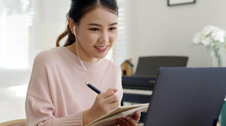 Woman working from home