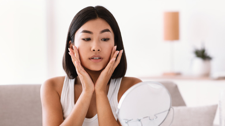 Woman doing skincare