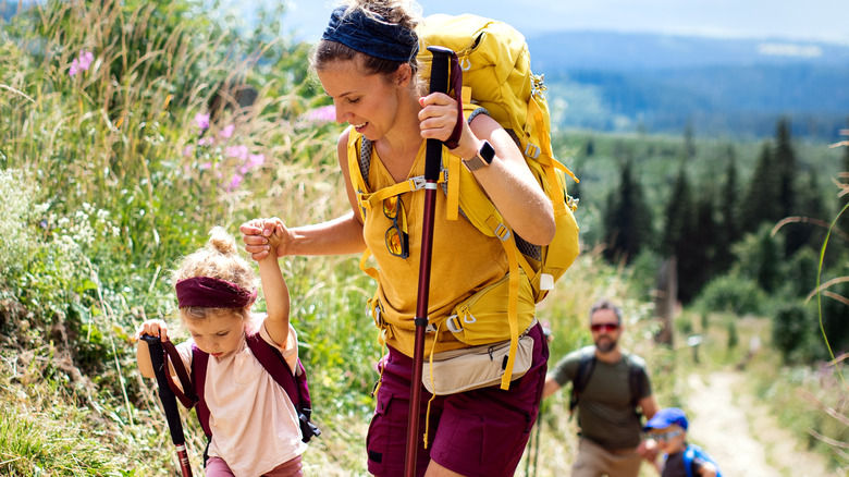 Family hiking