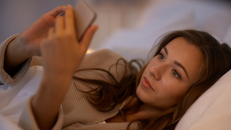 Woman looking at phone