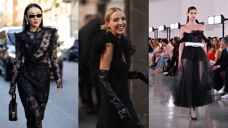 Three black wedding dress options