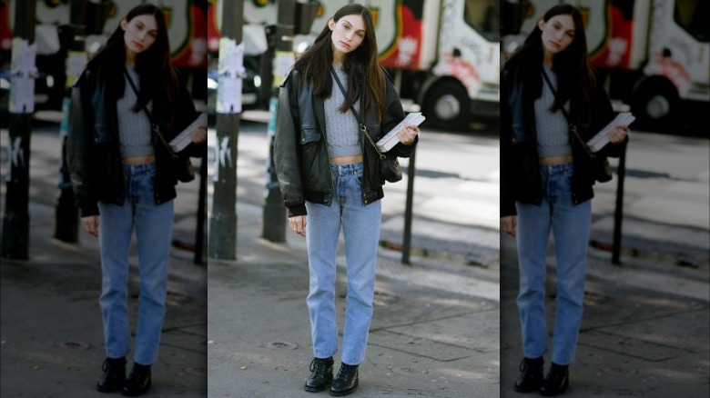 leather bomber jacket