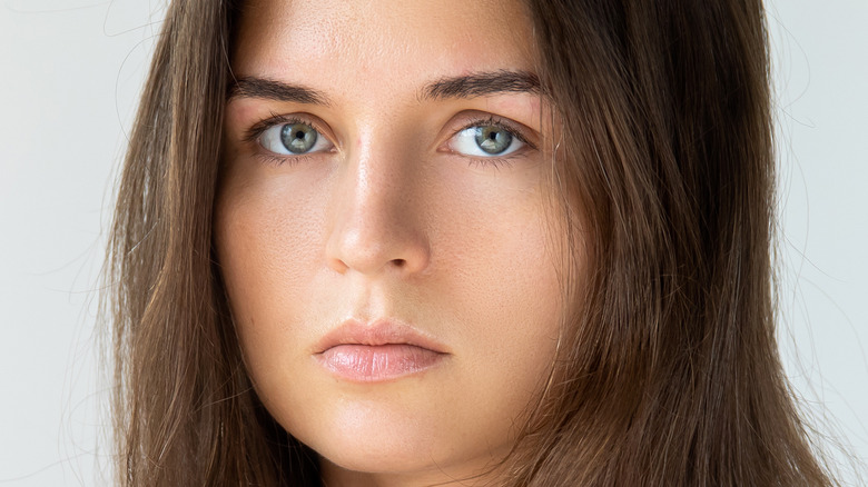 close-up of woman's eyes