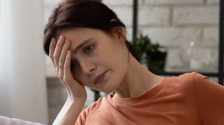 Woman looking stressed