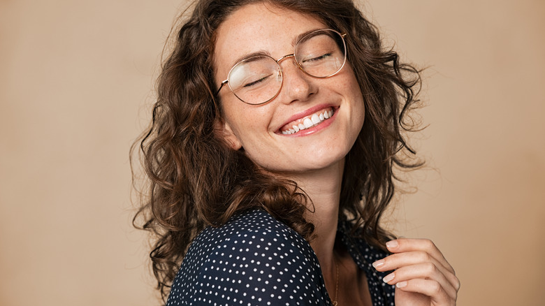 Brunette with curly hair