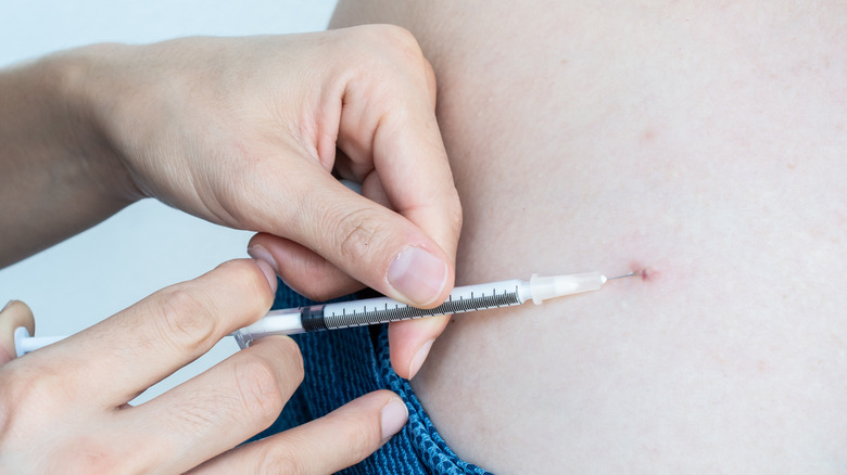 Injection on skin abscess