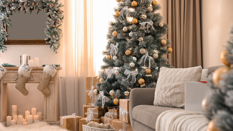 Christmas decor in living room
