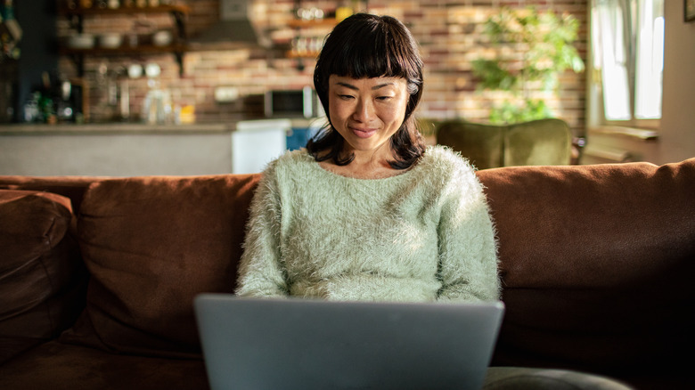 Woman typing