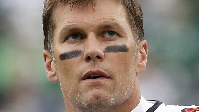 Tom Brady looking serious