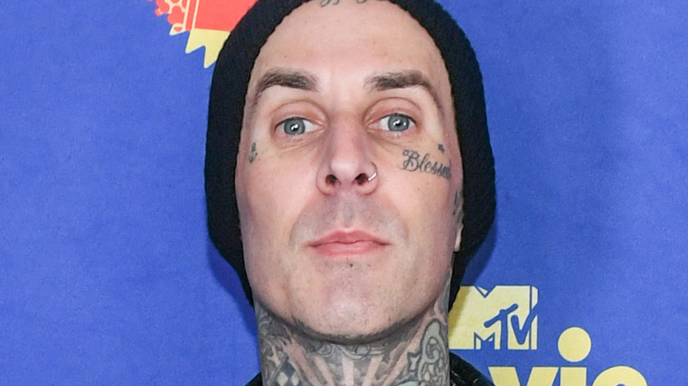 Travis Barker posing