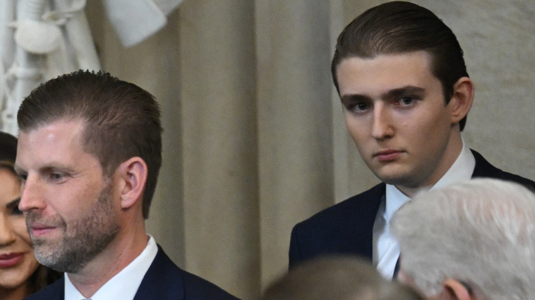 Eric and Barron Trump entering inauguration 2025